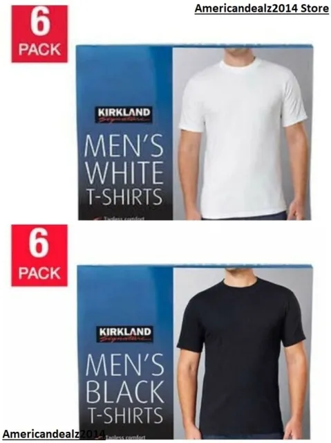 6-Pack! Kirkland Signature Men’s Crew Neck Tee, Choose Color Size FAST S/H!! NEW