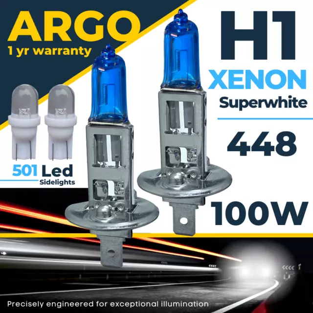 H1 Xenon Super Blanc 100w Ampoules Phare Auto 448 Spot Halogène Brouillard