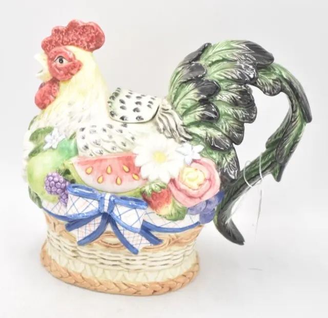 Vintage Fitz & Floyd Countryside Chicken Hen  Teapot Novelty Decorative