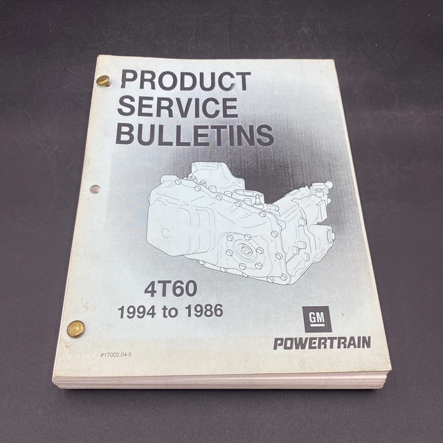 GENERAL MOTORS GM Powertrain Product Service Bulletins Book 4T60 1994