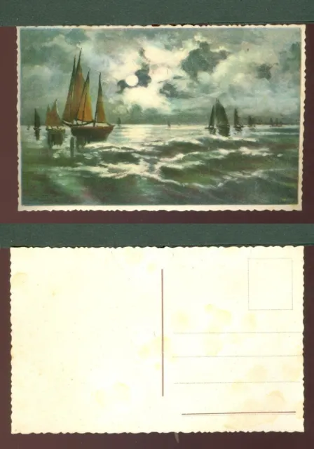 Br1704  Cartolina Tramonto Sul Mare  Nuova -Vintage