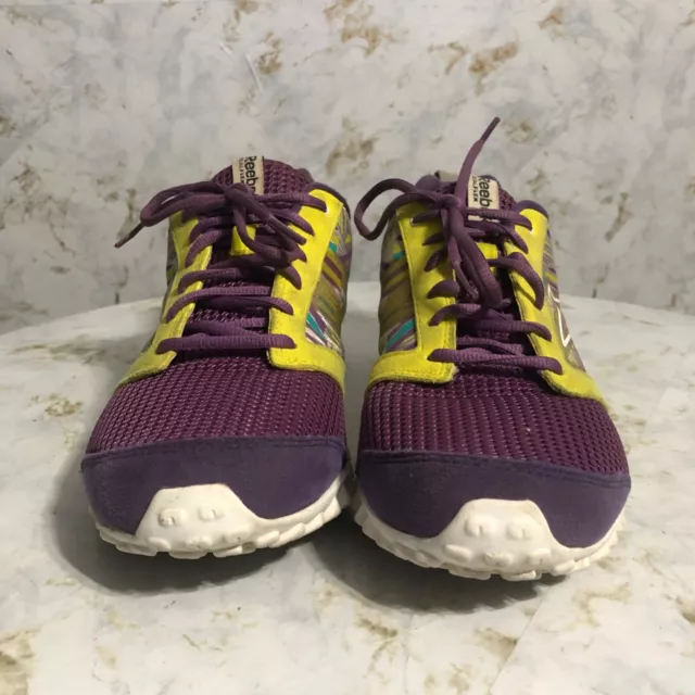 Reebok Realflex Womens Sz 9 Running Shoes Purple Yellow Athletic Trainer Sneaker 2