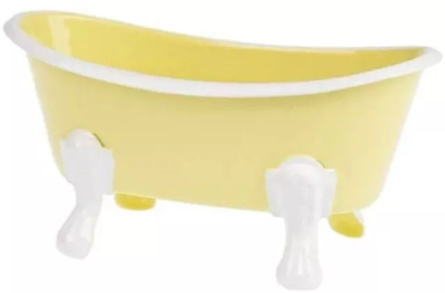 New French Country Farmhouse YELLOW CLAWFOOT VINTAGE BATH TUB SOAP DISH Holder
