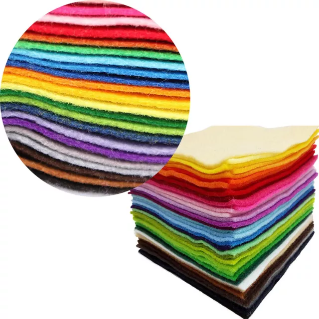 40PCS Coloful Soft Felt Fabric Non-Woven Cloth Sheets Handmade DIY Sewing Crafts