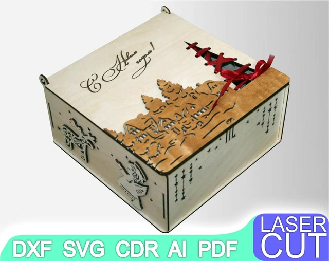 BOX LASER CUT files SVG DXF, CDR vector plans, laser file, cnc pattern ...