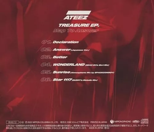 Ateeztreasure Ep. Map To Answer Type Zjapan Cd 3