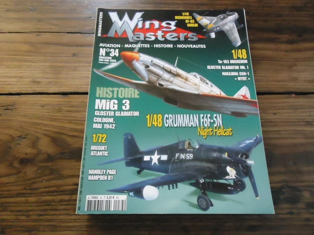 Revue Wing Masters N°66 - Curtiss P40 E, MiG 29, SAAB J35, Piper L28 - Occasion