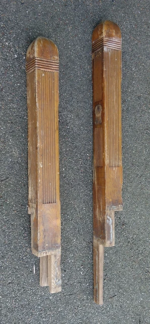 Pair Antique Ornate Hand Made Wooden Columns Newel Posts Architectural Salvage 7