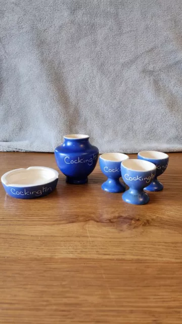 X5 Cockington Pottery Incl. Egg Cups, New Devon Pottery Newton Abbot Style