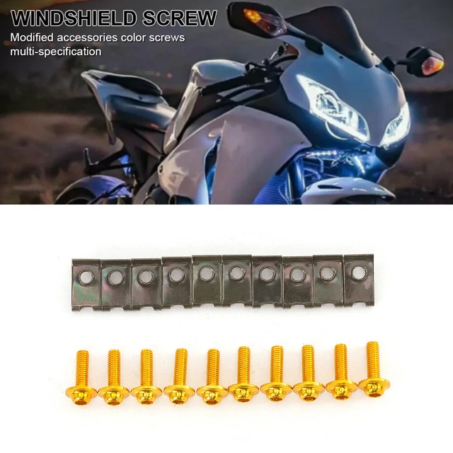 Gold CNC Sportbike Fairing Body Bolt Kit Screw Spire Speed Fastener Clip Nut M6
