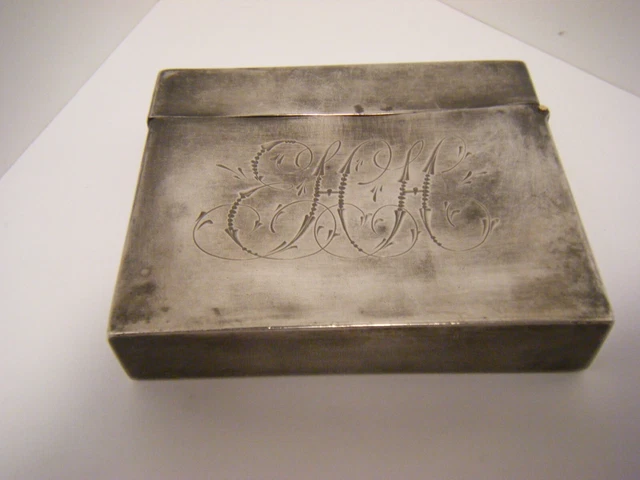 Ant. Victorian Silverplate Calling Card Business Card Case