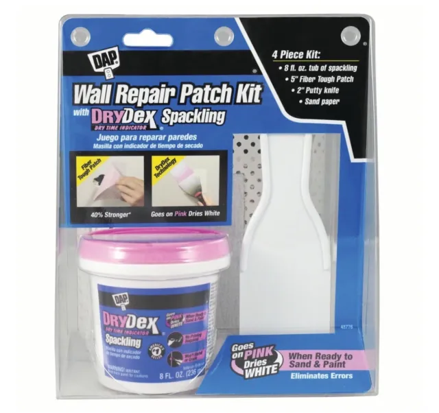 DAP DryDex Wall Repair Kit 8 oz Pink to White Dry Time Indicator NEW