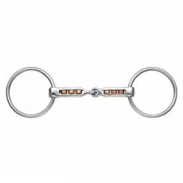 4 Sizes Comfortable Loose Ring Magennis Snaffle Horse Bit Jointed Copper Roller