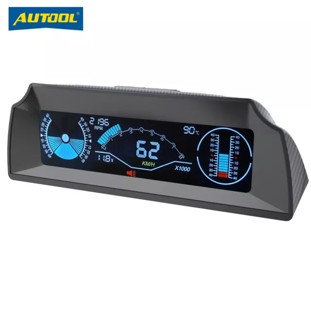 Car Digital GPS Inclinometer Compass HUD Speedometer