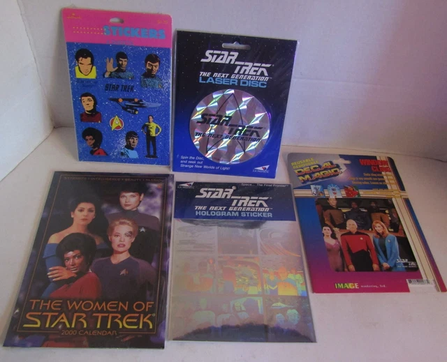 Star Trek Stickers Laser Disc Calendar Vintage Lot New Sealed Star Trek Stickers Laser Disc Calendar Vintage Lot New Sealed