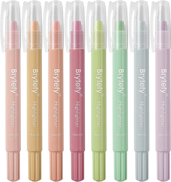BRYTEFY Bible Highlighters and Pens No Bleed, 8 Pack Assorted Pastel Colors Gel