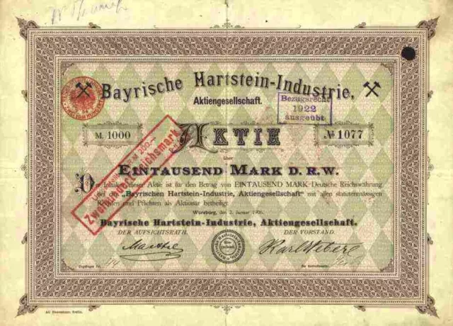 Bayrische Hartsteinwerke Würzburg 1906 Nürnberg Mitterteich Immenreuth Voccawind