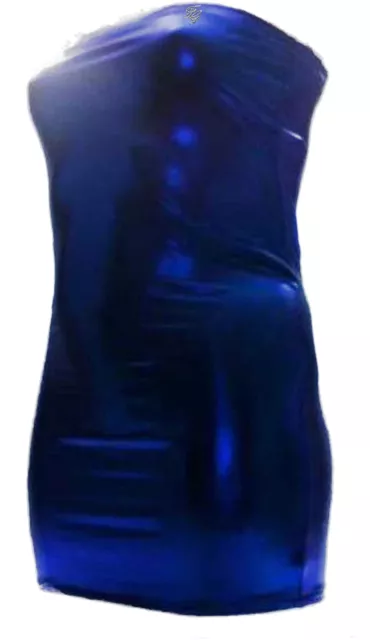 Leder-Optik Blaues Big Size Bandeau Kleid Bitte lesen!