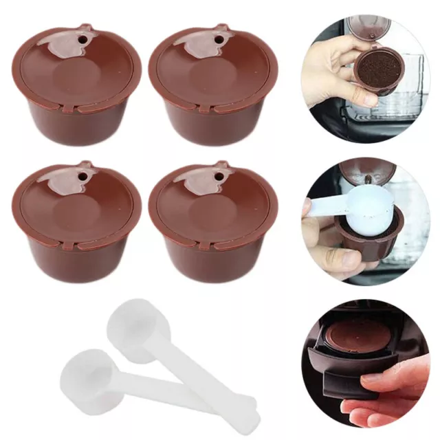 4X Refillable Coffee Capsule Cup For Dolce Gusto Kit Nescafe Reusable Filter Pod