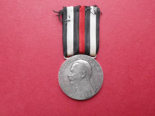 DR - Baden, Friedrich II. um 1914, Verdienstmedaille, Bronze, versilbert #OV068