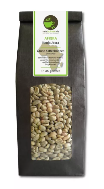 Rohkaffee - Grüner Kaffee Kenia Josra (grüne Kaffeebohnen 500g)