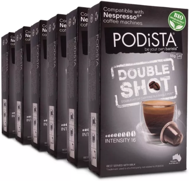 Nespresso Compatible Double Shot Coffee Pod Intensity 16/10 Australian Roasted &