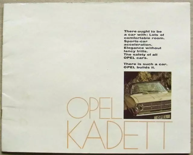 OPEL KADETT CAR RANGE Sales Brochure Sept 1968 #OBK 20-968/83E RALLYE LS Coupe