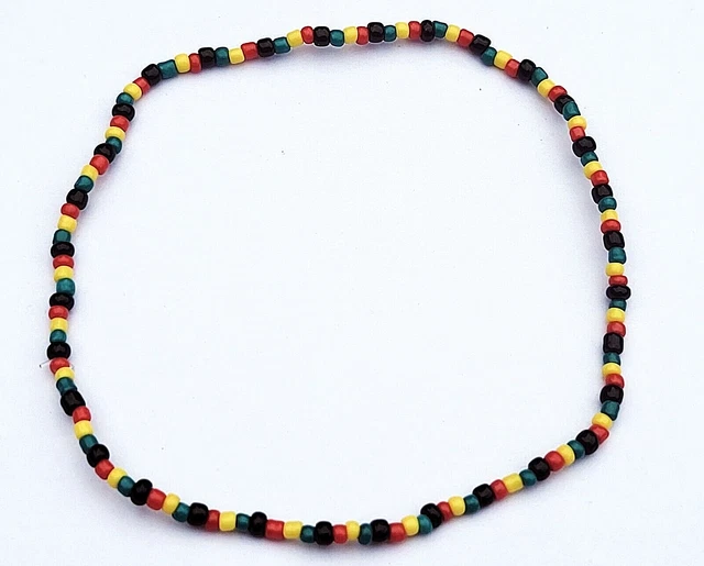Ethnic Jamaican Flag Reggae Rasta Ganja African Elastic Friendship Bead Anklet Ethnic Jamaican Flag Reggae Rasta Ganja African Elastic Friendship Bead Anklet
