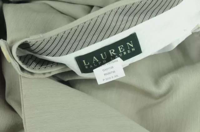 Ralph Lauren Men's Beige Scratch Gabardine Flat Front Dress Pants 32 x 30 - 3