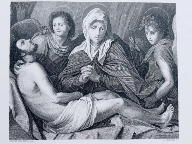 Andrea del Sarto Mise au tombeau du Christ 1872 Peinture de gravure sur...