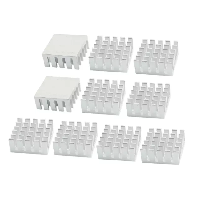 10 Pcs 22mm x 22mm x 10mm Disipador de Calor de Aluminio Tono de Plata