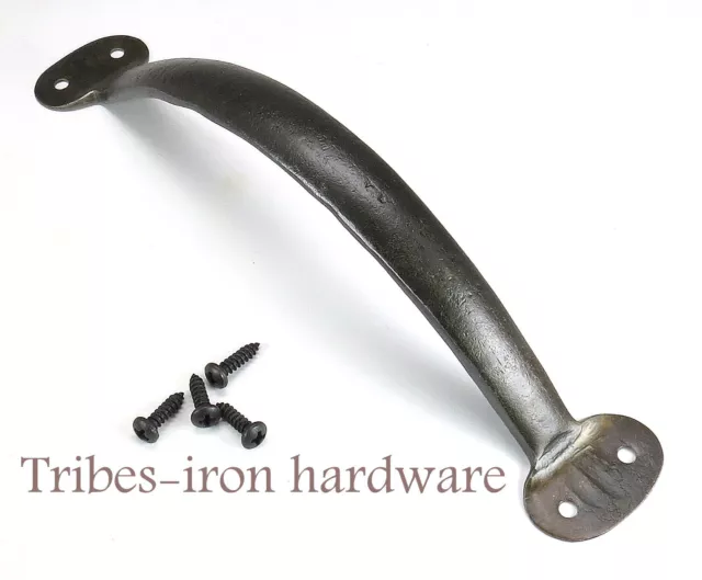 Wrought Iron 8" Bow Pull Handle Kitchen Cabinet Drawer Barn Door Gate Furniture