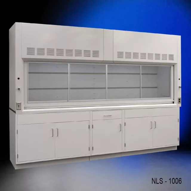 Fisher American 10' Bench Fume Hood w/ General Storage Cabinets / E2-754