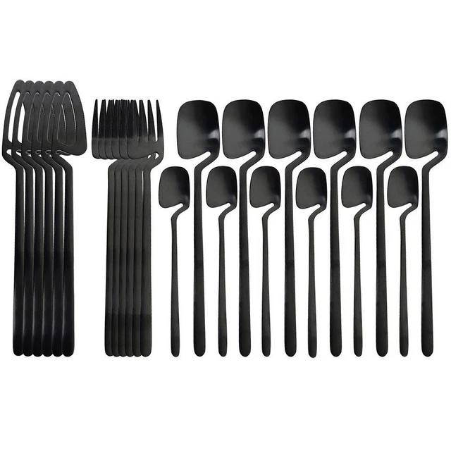 24 Piezas Acero Inoxidable Cubertería Cubiertos Cocina Sets Cena Mesa Servicio