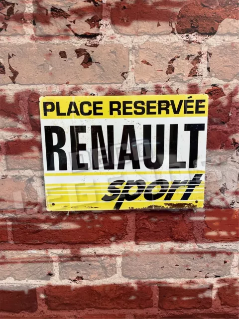 plaque métal vintage renault sport place réservée