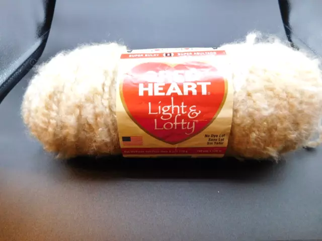 Red Heart Light & Lofty Light brown Yarn Soft 1 Skein 5.9 oz Cafe Au Lait