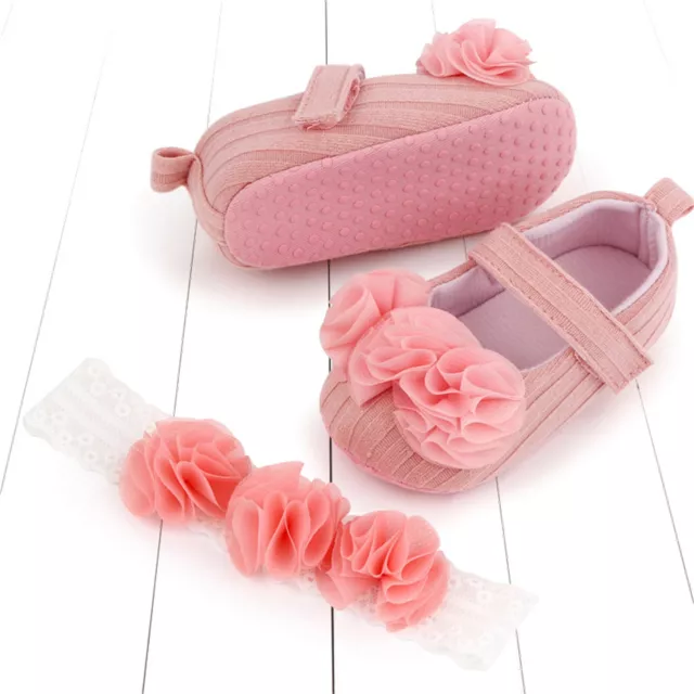 Scarpe scintillanti fascia principessa bambine fiori neonata 6