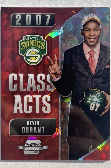 Kevin Durant 2018 Panini Contenders Optic Class Acts Cracked Ice Red #5