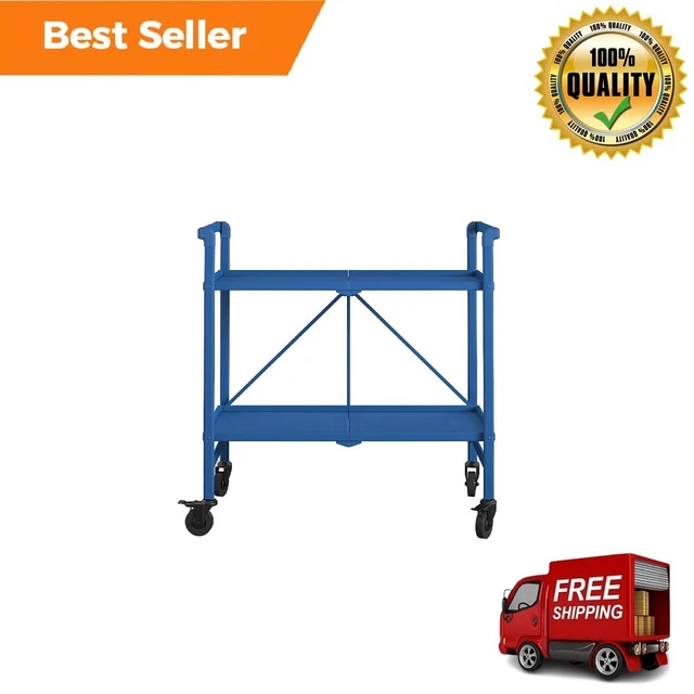 COSCO Outdoor Livin Outdoor and Indoor Folding Serving Cart with Wheels