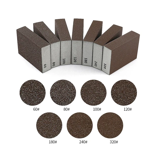 Lot De 16 éponges De Ponçage Lavables - Grains 36 à 220 Pour Bois Et Métal, Réutilisables