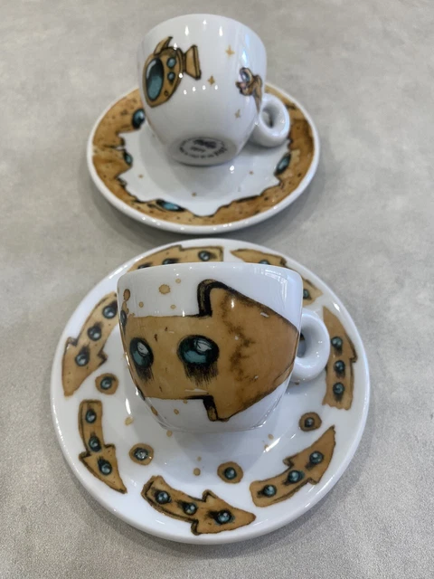 Tasse à Café Illy Art Collection - Max Pétrone 2 Tasses, Édition 2018, Occasion (Blanc)