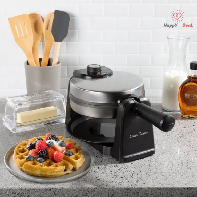 Rotating Waffle Maker Commercial Double Waring Breakfast Iron Kitchen Heavy New