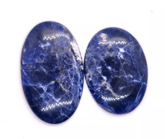 Natural Beautiful Sodalite Oval Shape Cabochon Handmade Loose Gemstone 91 Cts