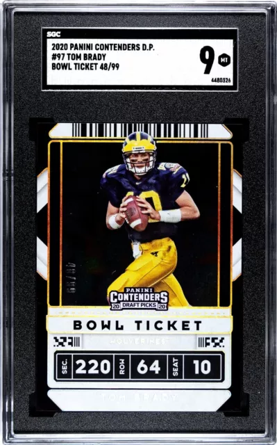 Tom Brady 2020 Panini Contenders SGC 9 Football Draft Picks #97 Bowl Ticket /99