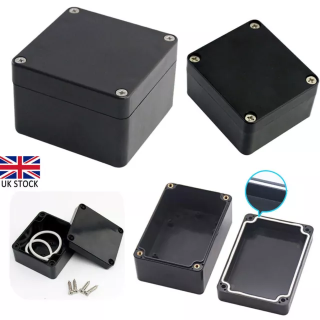 Black ABS Plastic Electronics Project Enclosure Box Hobby Case Cover With Screws