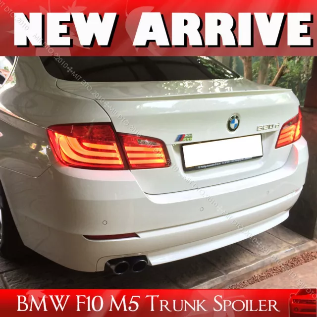 Fit For BMW F10 M Type 5-Series 4DR Sedan Trunk Spoiler Wing Painted 300 White