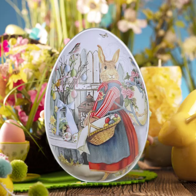 MY# Egg Easter Color Rabbit Tin Candy Eggshell Box Cute Egg Box Home Decoration