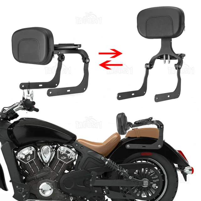 Adjustable Driver Passenger Backrest Sissy Bar For Indian Scout Sixty 2016-2024