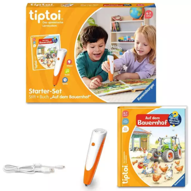 Ravensburger tiptoi® Starter-Set: Stift und Bauernhof-Buch 00114 3