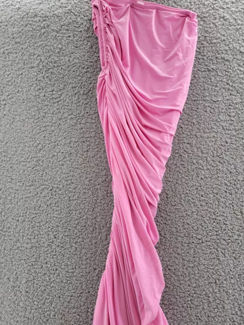 Norma Kamali Diana Ruched Midi-Dress Women's XS/34 Candy Pink One-Shoulder 3